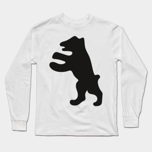 Minimalistic black bear animal silhouette Long Sleeve T-Shirt